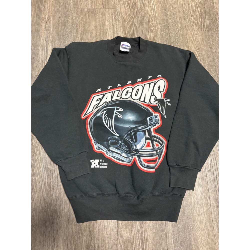 Vintage Pro Layer Atlanta Falcons Sweatshirt Black NFL Mens Medium Helmet
